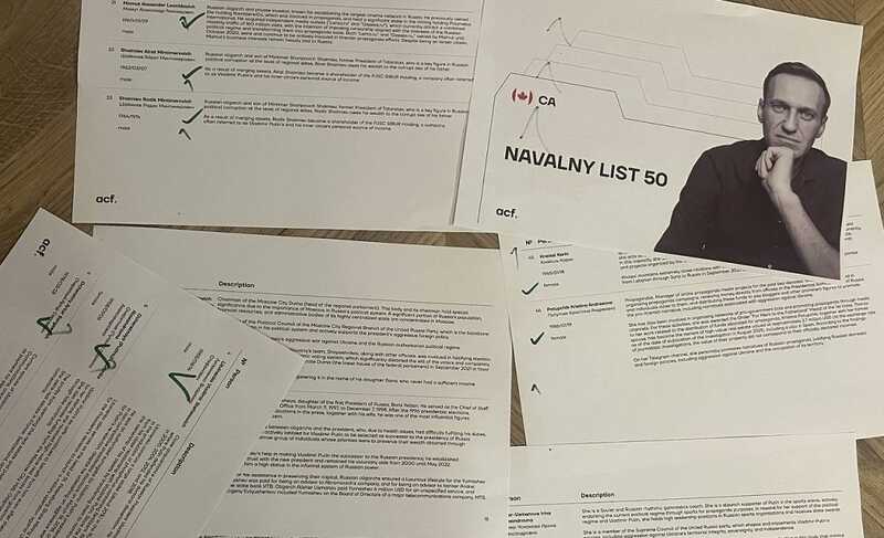 Канада вводит санкции против 50 человек из окружения Путина, которые указаны в списке Фонда борьбы с коррупцией