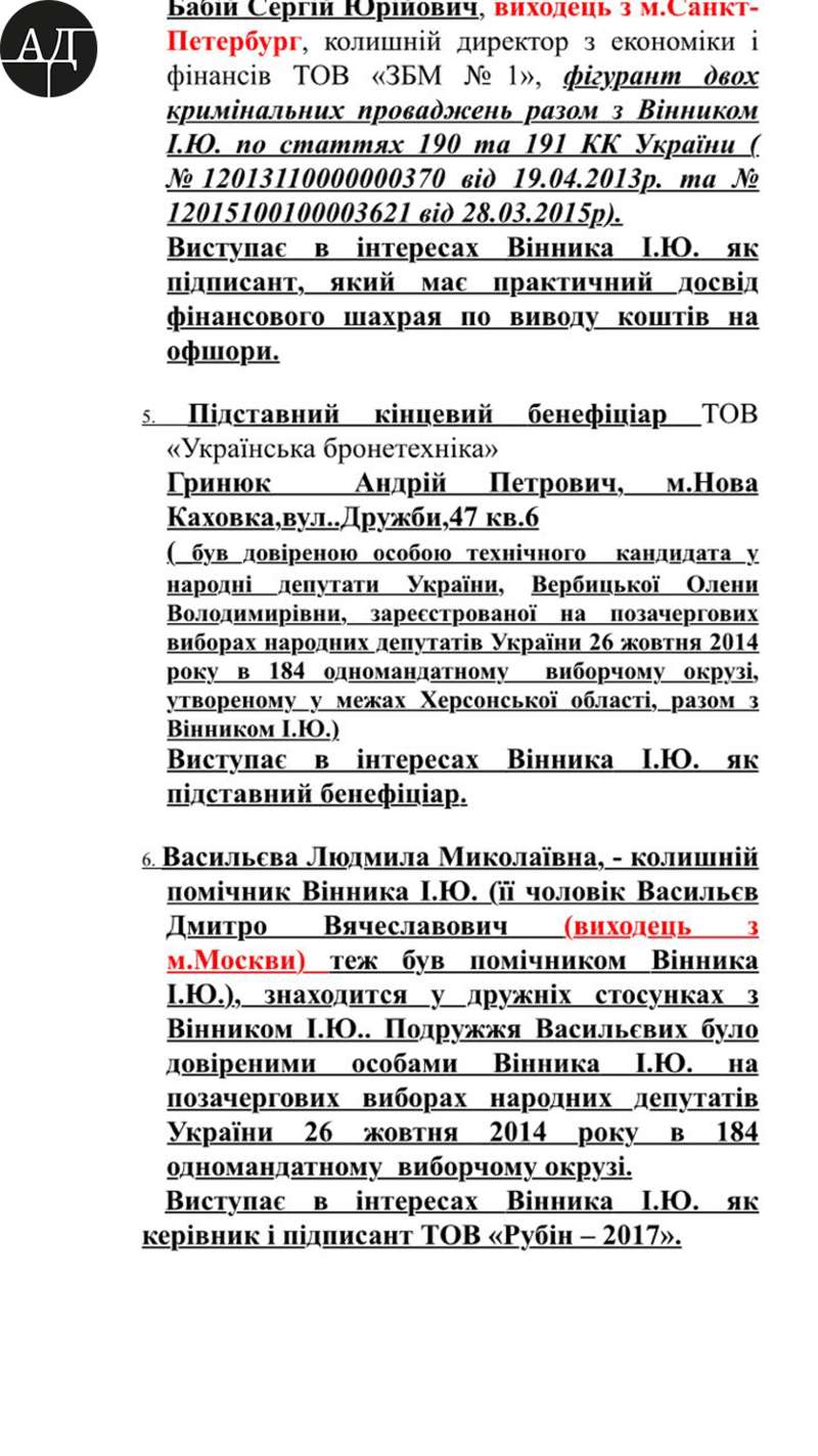 В моем распоряжении оказалась схема владения этими и другими компаниями "частной оборонки", в которой явно прослеживаются интересы Пашинского и Винника через подставных контролёров и бенефициаров. Дополнение.